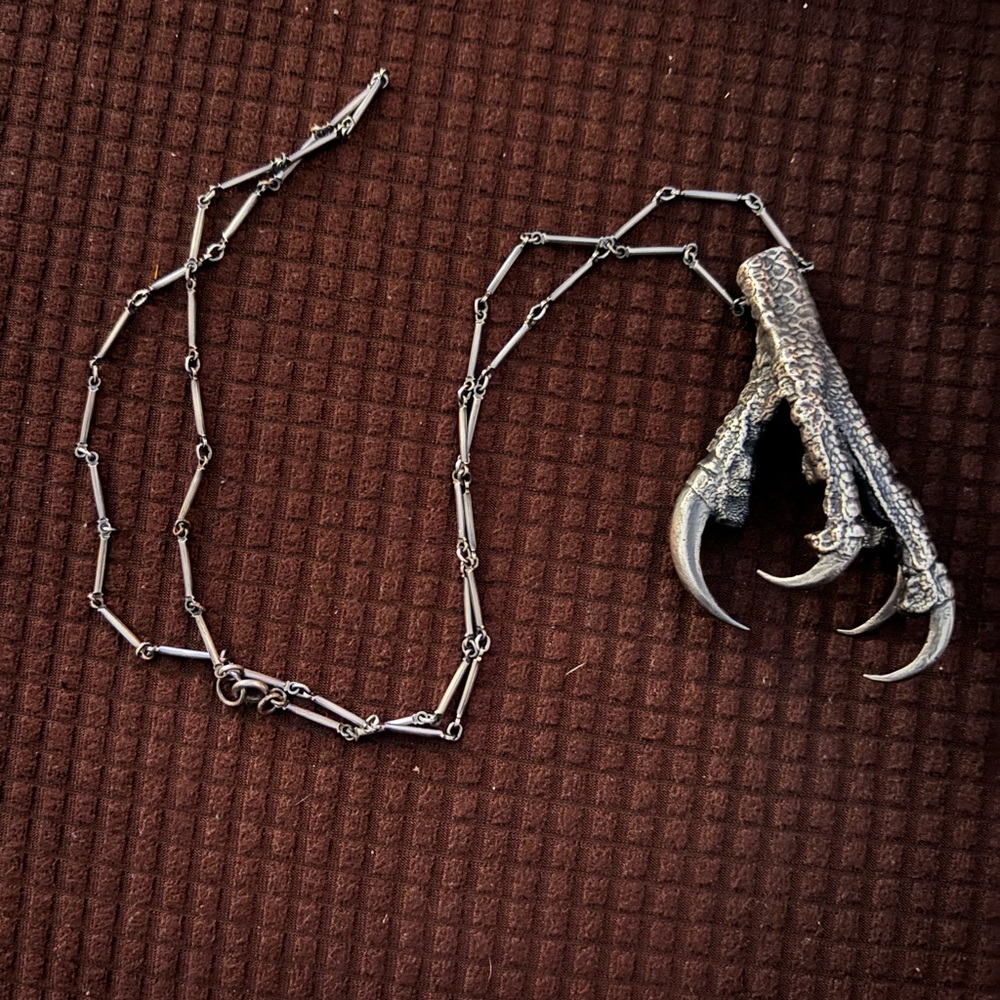 Bloodmilk The Prophet sterling silver owl claw necklace